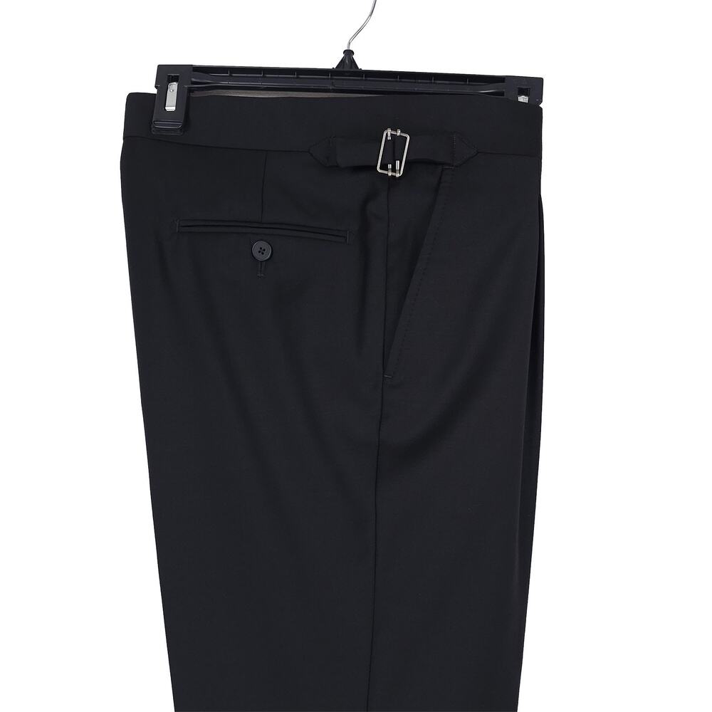 Calvin Klein Mens Slim Fit Wool Dress Pants 40x32 Black Solid Pleated NWT - Picture 2 of 13